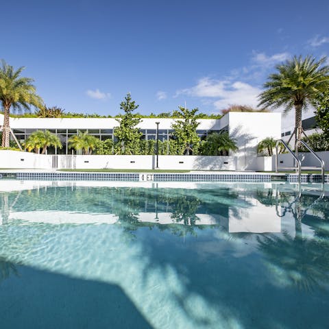 Head up to the rooftop and go for a refreshing dip in the communal pool