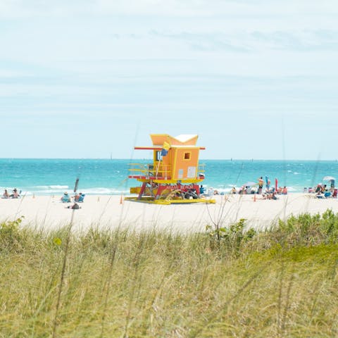 Drive over to Miami Beach in five minutes and dive into the invitingly blue ocean