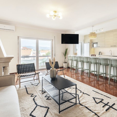 Enjoy relaxing in the living room after a day at the beach