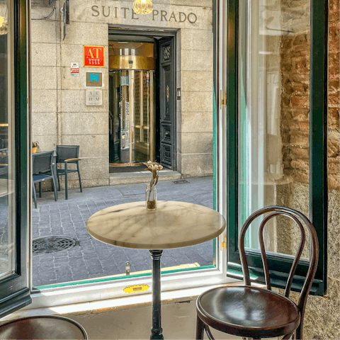 Soak up the atmosphere from a local restaurant