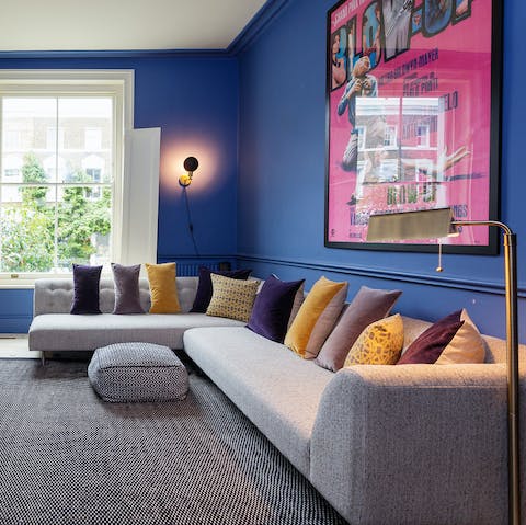 Sprawl out on the sumptuous sofa for a mid-day snooze, then get some work done at the desk