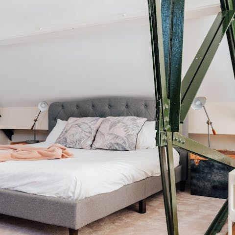 Admire the home's striking architectural features
