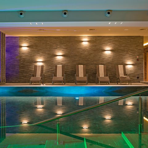 Swim lengths in the shared indoor pool