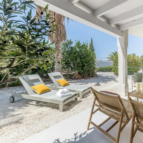 Soak up the sun on the private garden