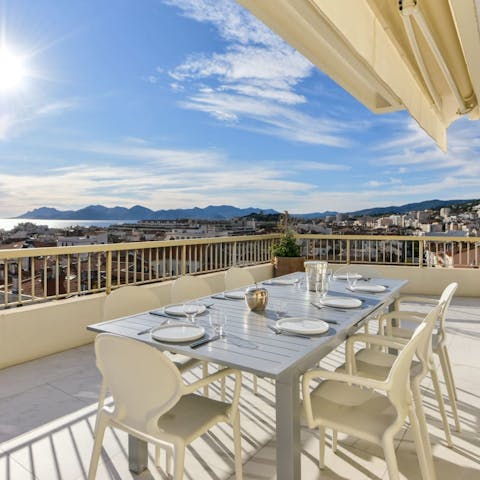 Sit down for alfresco croissants and espresso, with a view