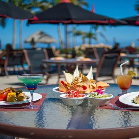 Order tacos and Margaritas for a poolside lunch