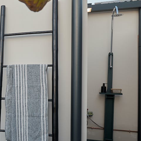 Feel invigorated with an outdoor shower