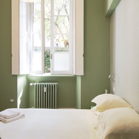 Wake up feeling well-rested and ready to tackle the day in the Japanese-inspired bedroom