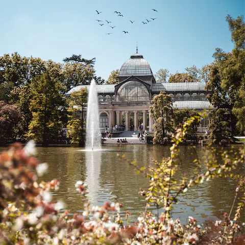 Walk around the beautiful parks of Madrid