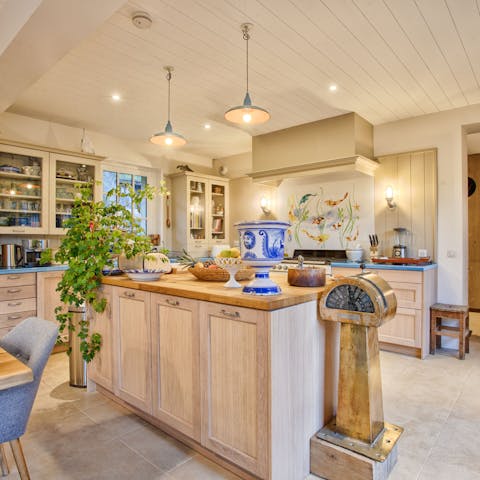 Rustle up pastries and coffee for breakfast in the country kitchen