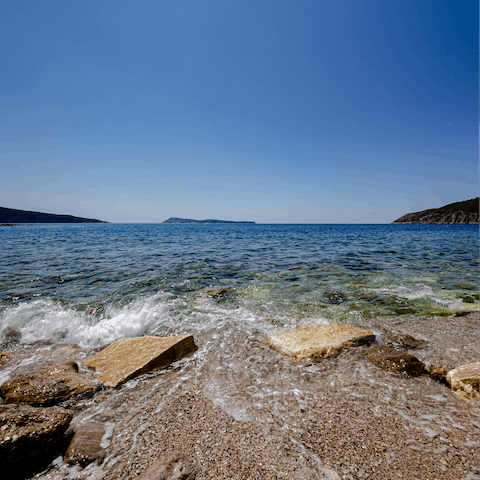 Explore the beautiful beaches of Croatia – such as Queen's Beach, less than a ten-minute drive away