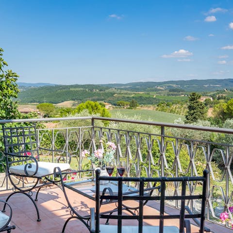 Take in the panoramic views of the rolling hills in the distance