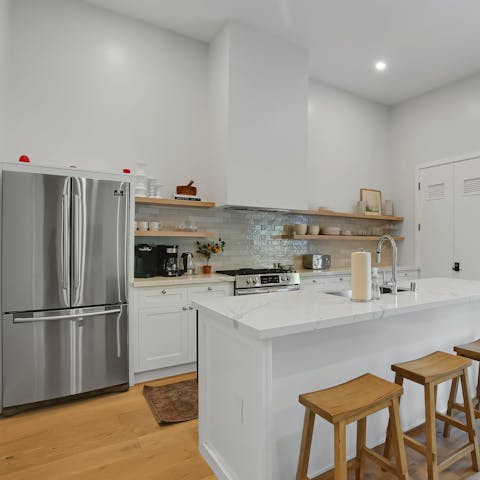 Whip up a feast in the fully equipped kitchen