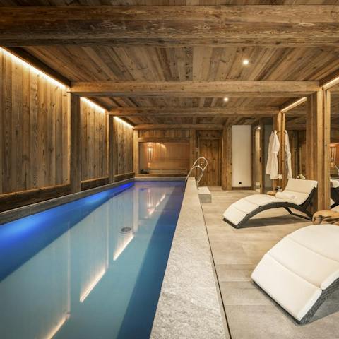 Swim the length of this private, indoor pool