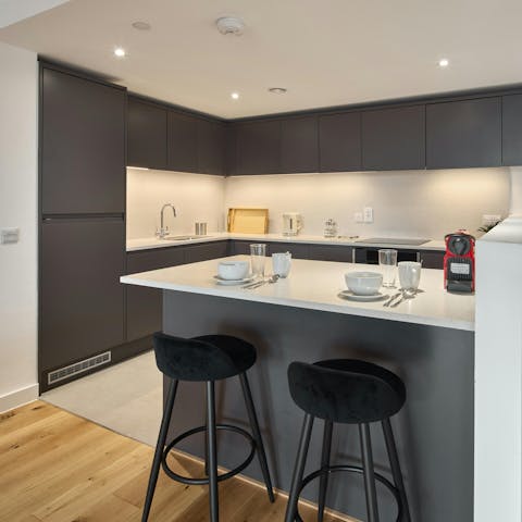 Enjoy home comforts in the open-plan kitchen
