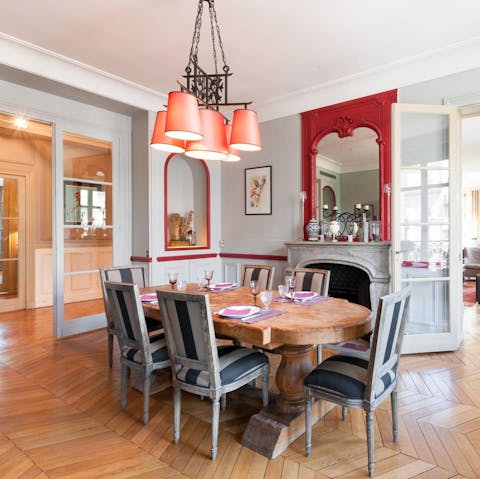 Make meal times a stylish affair in the chic dining room