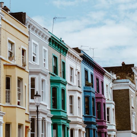 Take a stroll through Notting Hill, which is only twenty-four minutes away