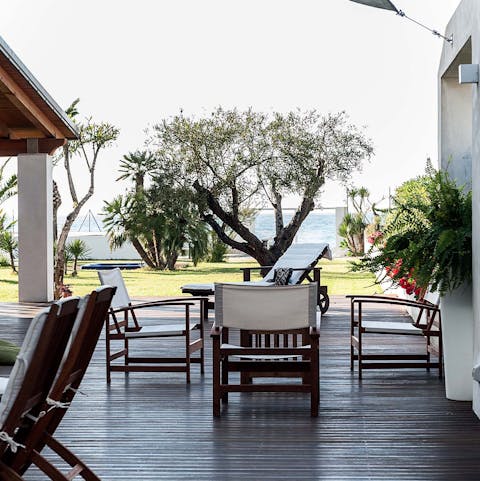 Gather for cocktail hour on the terrace and watch the sunset over the Tyrrhenian Sea