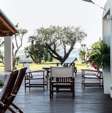 Gather for cocktail hour on the terrace and watch the sunset over the Tyrrhenian Sea