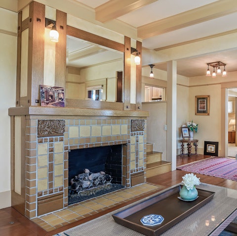 Appreciate the home's craftsman architectural features