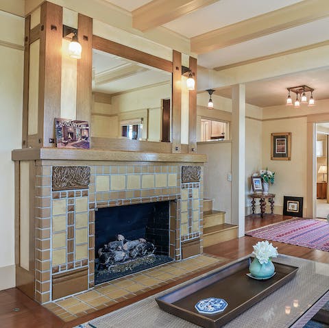 Appreciate the home's craftsman architectural features