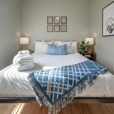 Bank a good night's sleep in the elegant bedroom