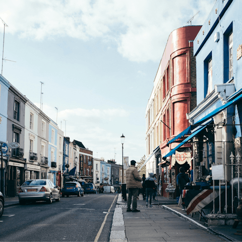 Stroll along Portobello Road, twenty minutes away