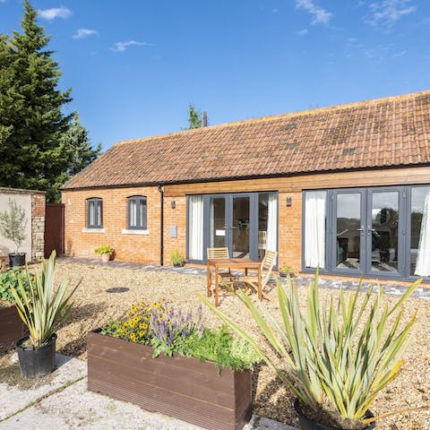 Soak up the countryside views from the private terrace with morning coffees