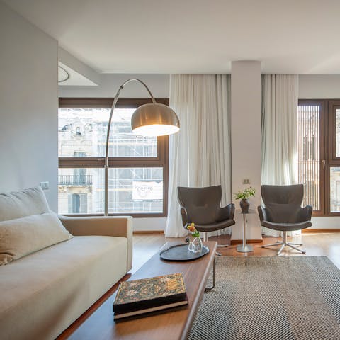 Enjoy scenic street views from the open plan living area