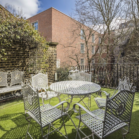 Enjoy a glass of wine on the private outside terrace