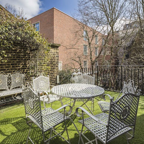 Enjoy a glass of wine on the private outside terrace