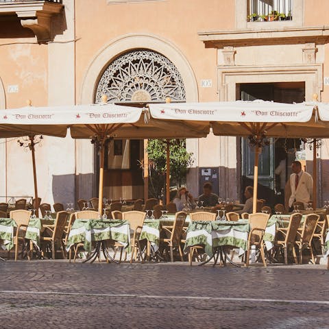 Pause for delicious Italian treats in a local restaurant