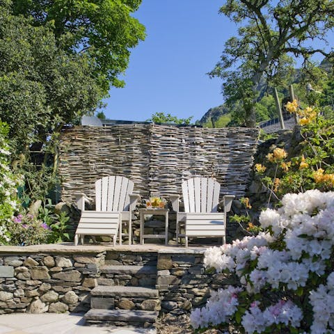 Sip your morning coffee out on the terrace deck chairs