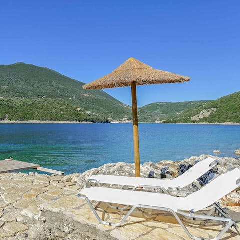 Bathe in the sun on the private jetty