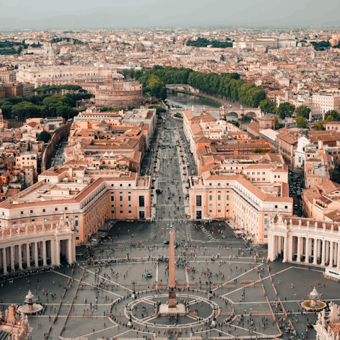 Start off your sightseeing at the nearby Vatican