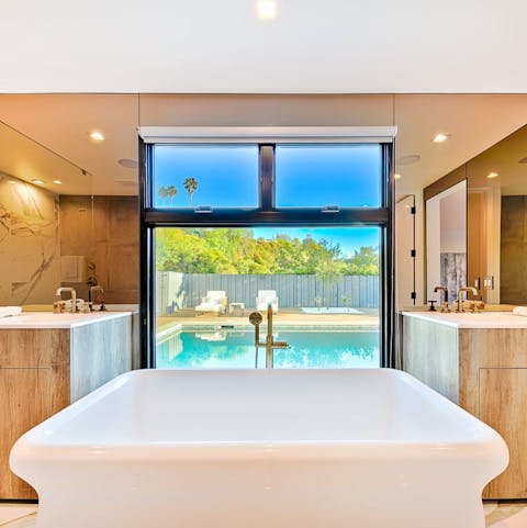 Serenade your senses with long soaks in the luxurious bath