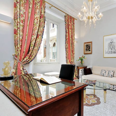 Get down to some work from the antique at home study area