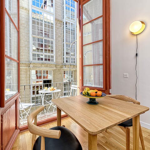 Open up the Andalusian-style doors and let the floor sun in as you sip your morning coffee