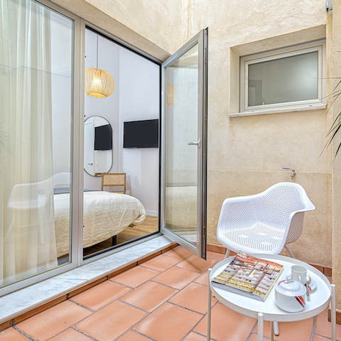 Wake up peacefully before stepping out onto your private terrace