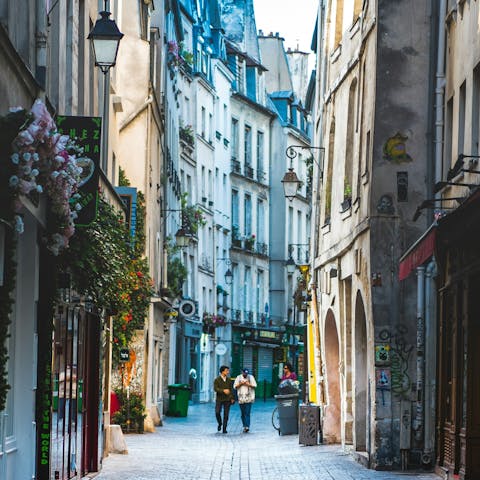 Soak up Parisian charm while strolling through Le Marais