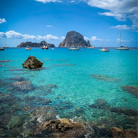 Swim in the sea of Platja de Ses Ovelles – it's a short drive away