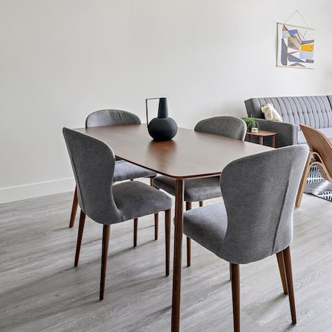 Sit down to a homemade feast at the chic dining table when you're not sampling the on-site Mexican restaurant