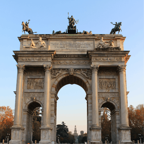Walk fifteen minutes south to admire the Arca della Pace