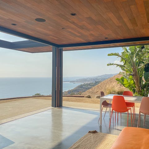 Enjoy incredible ocean views as you dine