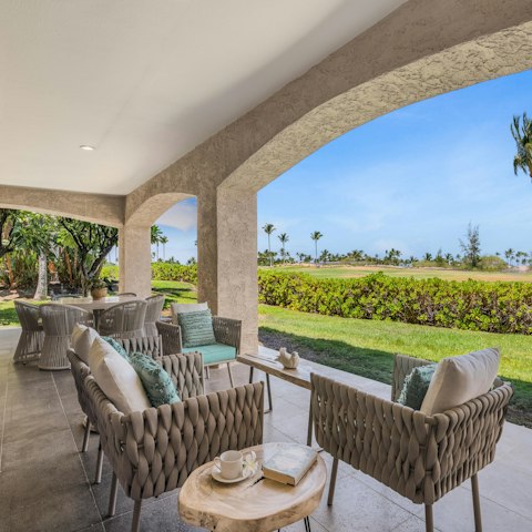 Dine or relax on the lanai after a day spent exploring the island