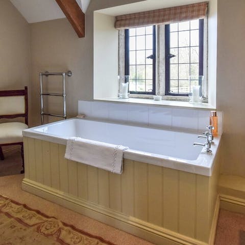 Run yourself a relaxing bubble bath and enjoy the views