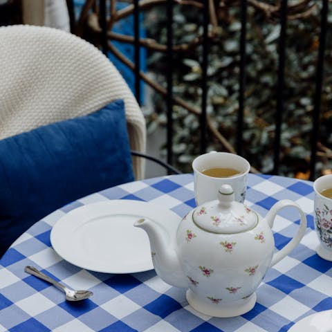Take your tea outside on the balcony