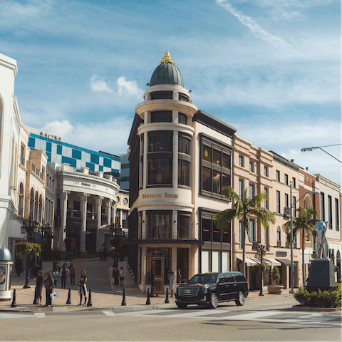 Make shopping on Rodeo Drive your own mission of the day – it’s just a five-minute drive away