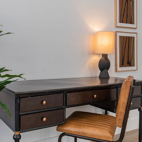 Send off those last couple of emails from your charming workspace