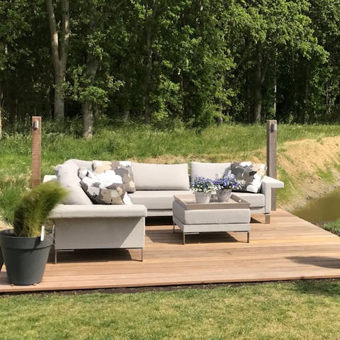 Sip wine on the alfresco sofa set